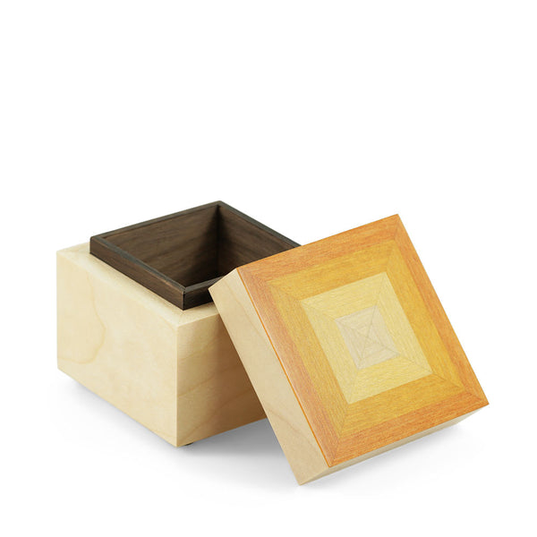 Yellow Prism Solid Wood Cube Box