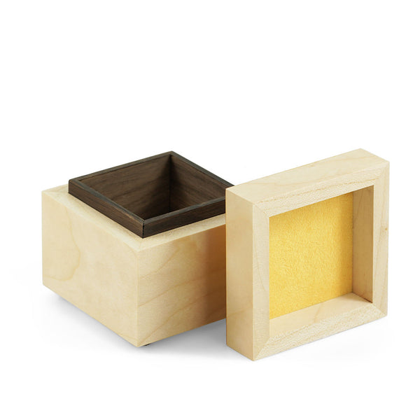 Yellow Prism Solid Wood Cube Box