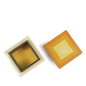 Yellow Prism Solid Wood Cube Box
